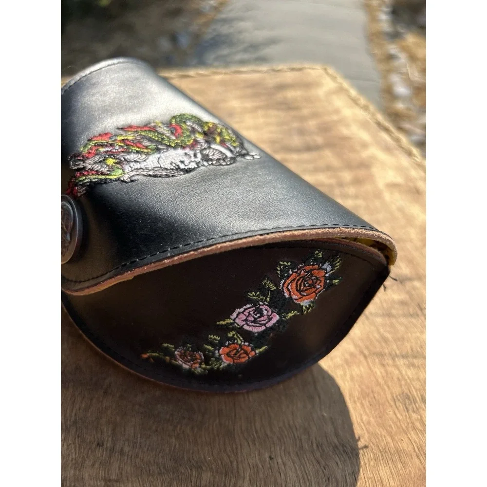 Ed Hardy Christian Audigier Sunglasses Case Skull Tiger Tattoo Embroidered